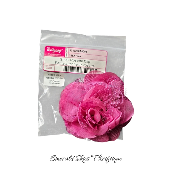 thirty-one Accessories - Thirty-One Gifts‎ Pink Rosette Clip Small Hair Purse New.
